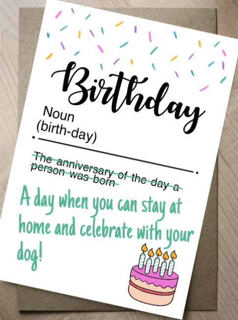 Birthday Definition Celebrate with Dog