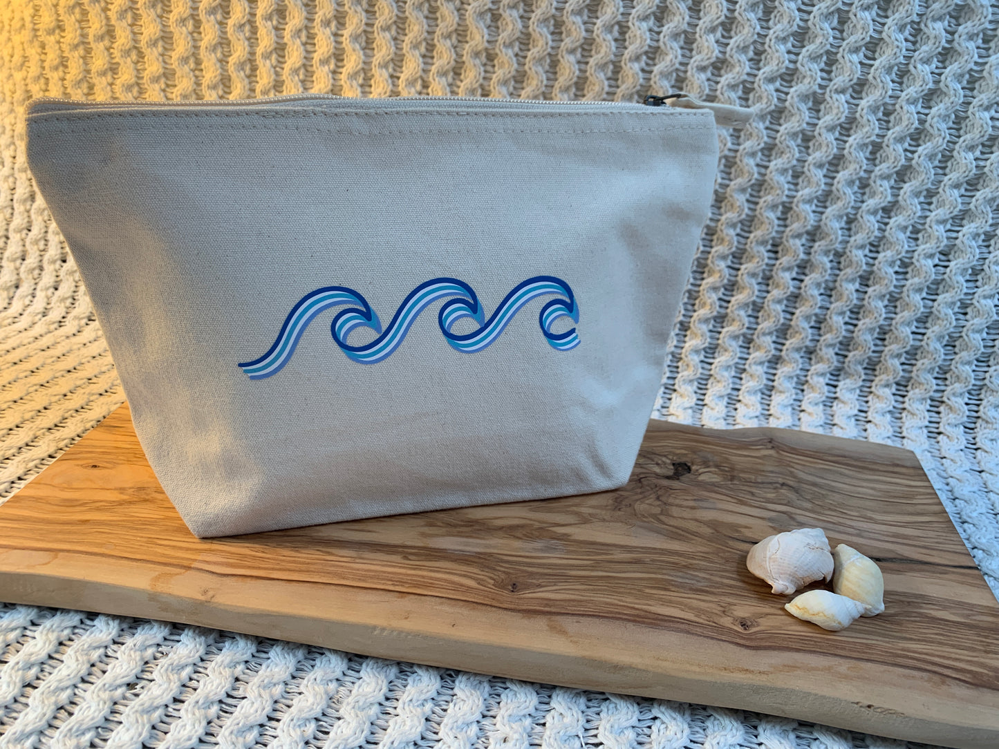 Small Waves Makeup Bag Coastal Blue