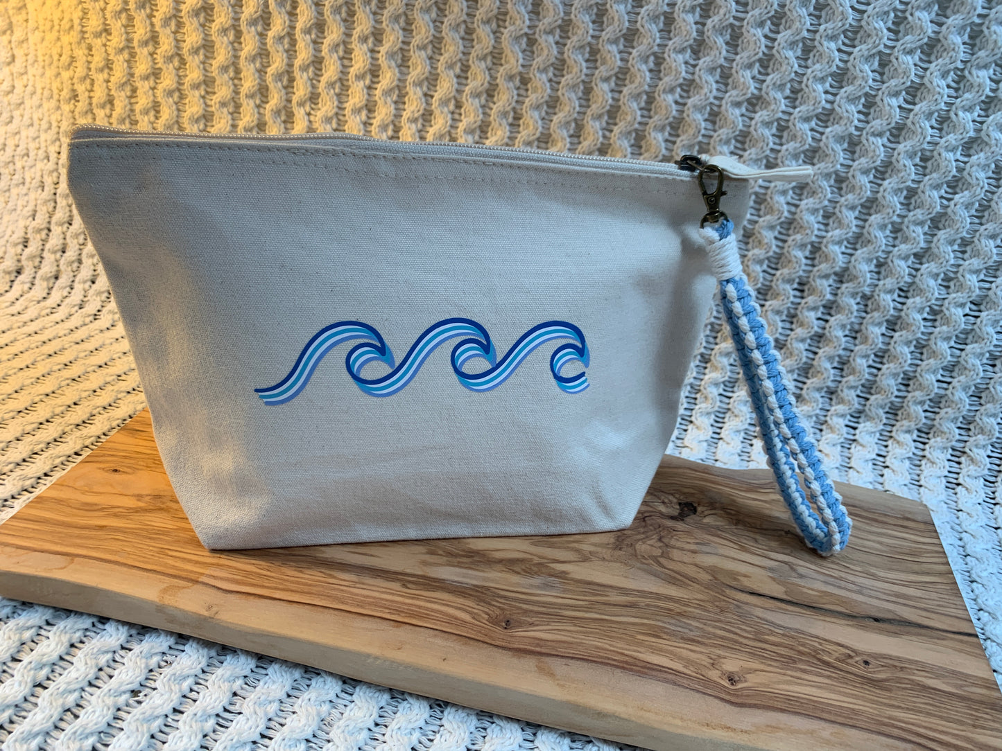Small Waves Makeup Bag Coastal Blue