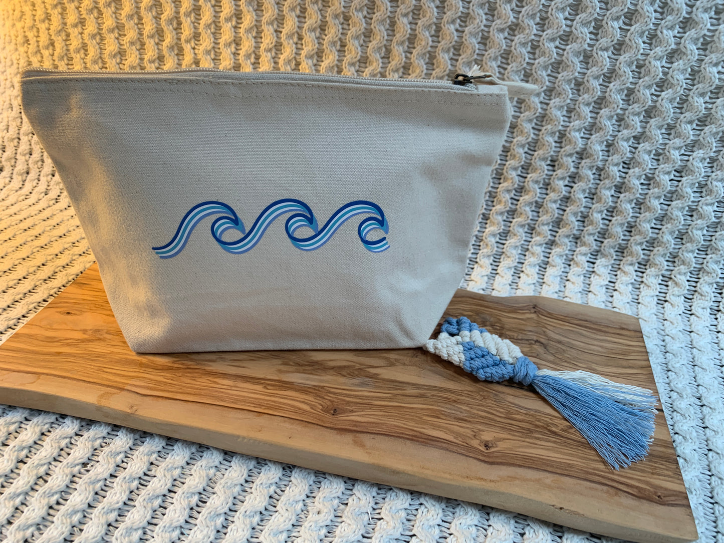 Small Waves Makeup Bag Coastal Blue